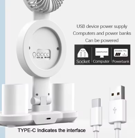 Lámpara ProLux 3 en 1 – Luz LED, Ventilador y Reloj Digital