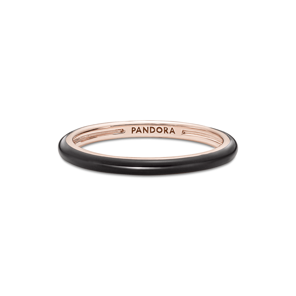 Anillo Con Esmalte Negro - Pandora Original